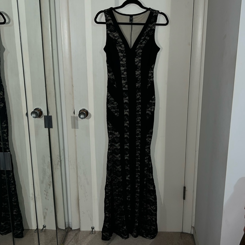 Black lace formal dress size medium